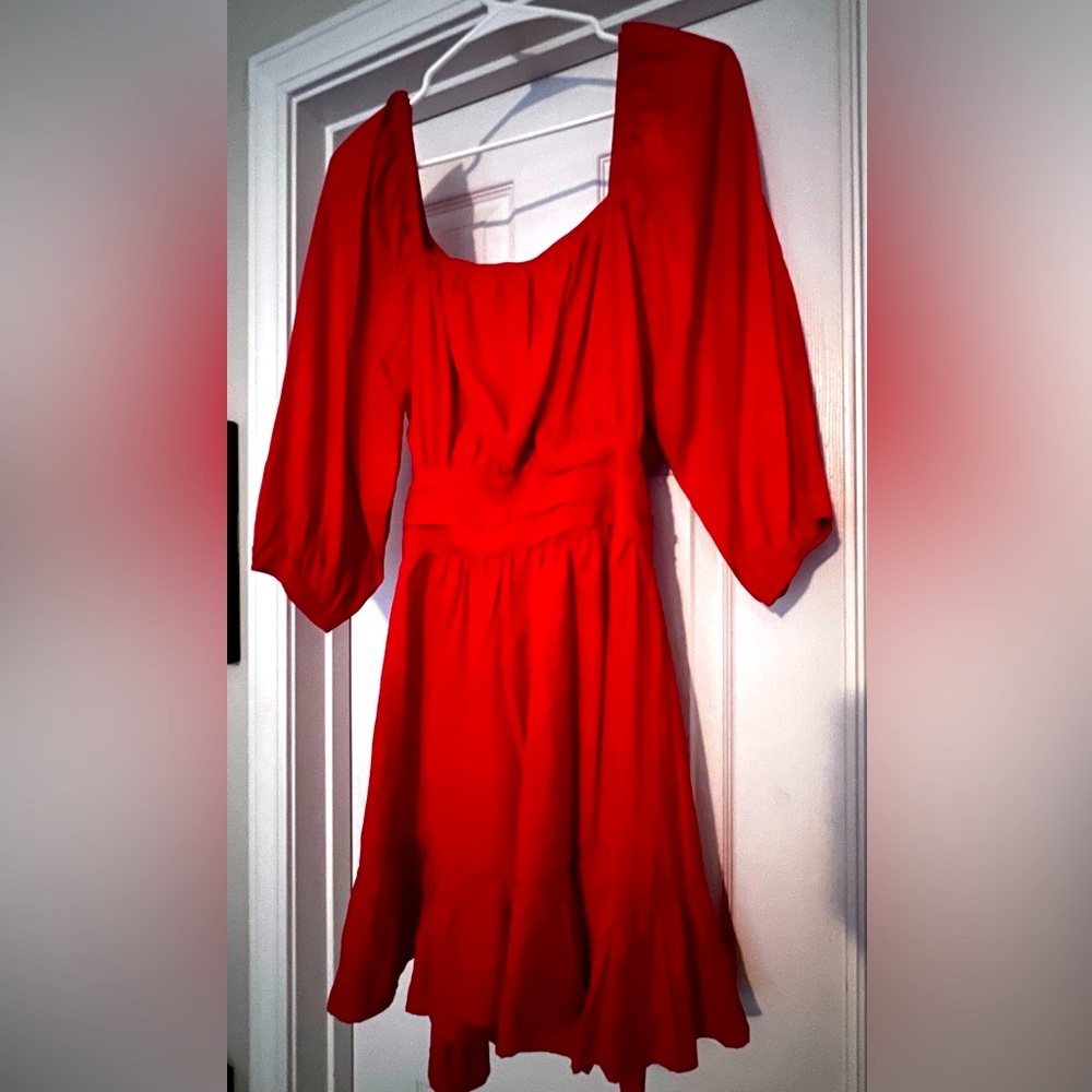 Red Open Back Dress